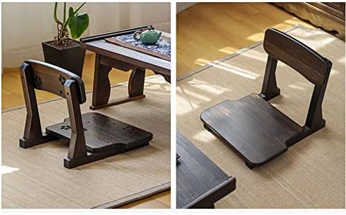 BTZHY Floor Chair Japanese-Style Floor Chair Solid Wood backrest Chair Tatami seat Lazy Sofa Japanese Small Wooden Floor Chair for Playing Reading and Watching TV