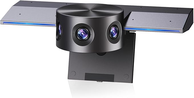 Panoramic 180° Video Camera Immersive Video Conference Experience both Overall and Speakers’ Close-up view 1080P Webcam for Huddle Room and Homebased Office Plug and Play with Micro SD Card Slot