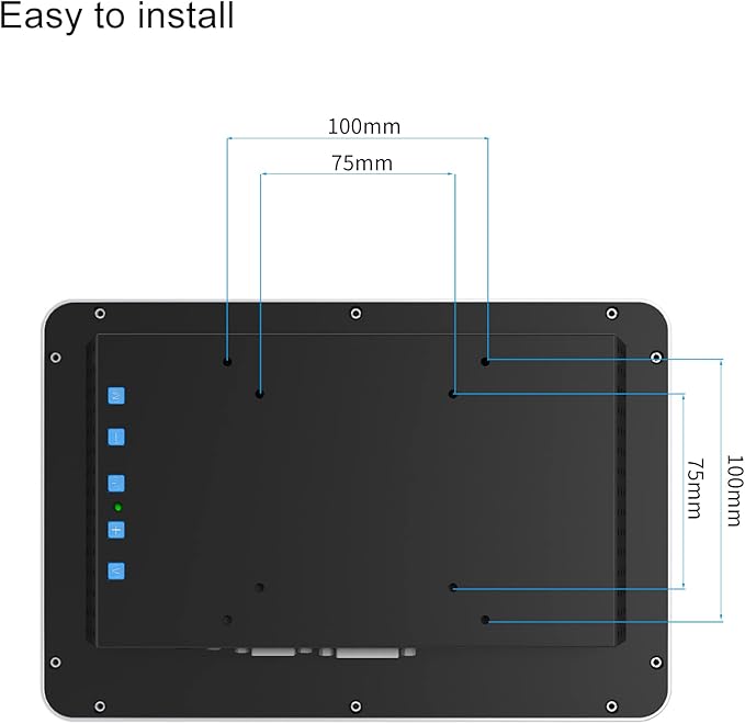 GreenTouch 10.1 Inch Desktop Wall Mountable Multi PCAP Touch Screen Monitor - HDMI/VGA/DVI Input1280 * 800 Resolution Display