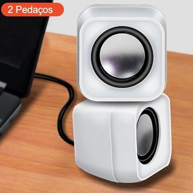 2 PCS Laptop Desktop Computer Mini Audio Wired Speaker Multimedia Subwoofer