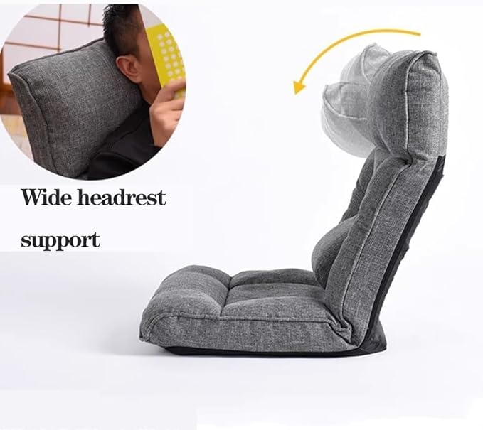 ELEFOCUS Folding Indoor Chaise Lounge Sofa Chair with Lumbar Support - Comfy Recliner Sleeper for Bedroom Gaming Working(Brown)