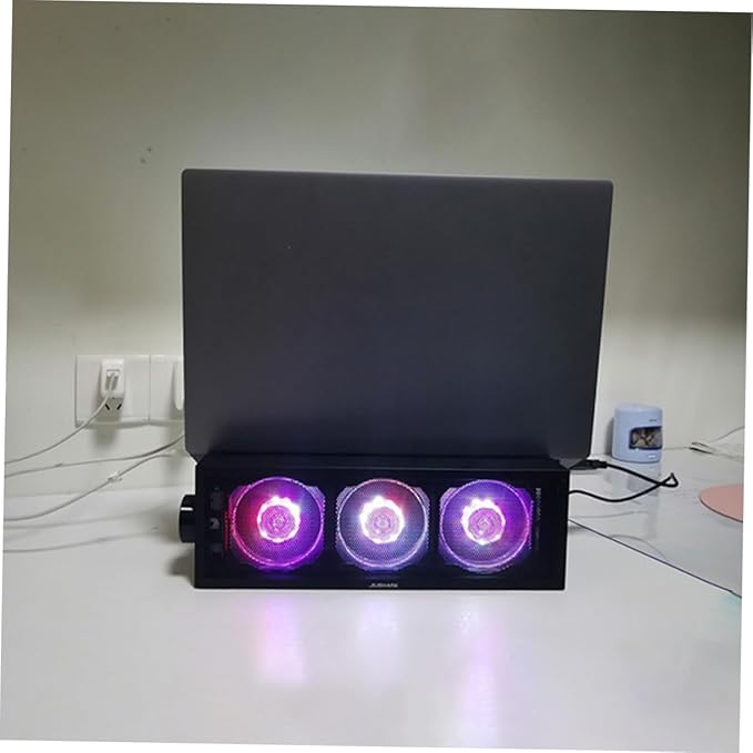 1set RGB Laptop Cooler Stand Height Ergonomic Notebook Cooling Rack for Gaming Work Portable Cooling Pad Fan Support