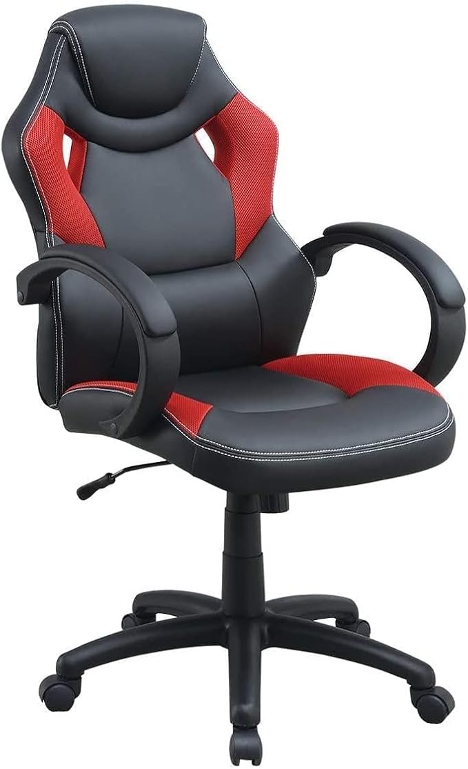 Racing Style Gaming Chair High Back Office Chair with Adjustable Height Red Black Arm Chair Ergonomic Computer Suitable for Comfortable and Casual Use