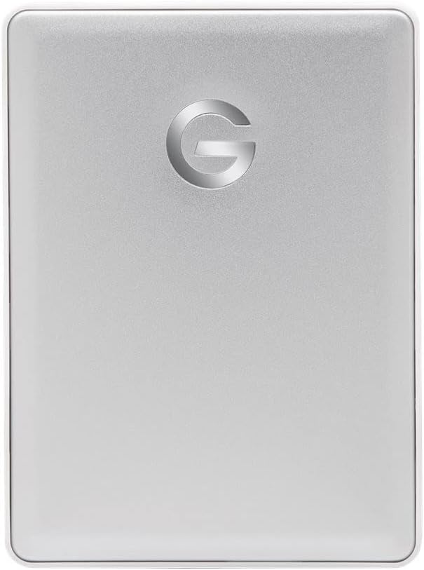 G-Technology 2TB G-DRIVE Mobile USB-C (USB 3.1) Portable External Hard Drive Silver - 0G10339