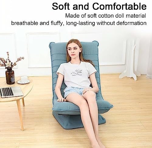 Swivel Floor Chairs for AdultsAdjustable 5-Position Folding Floor Gaming ChairComfy Back Support Padded Multipurpose Living Room Lazy Sofa for GamingReadingWatching TV