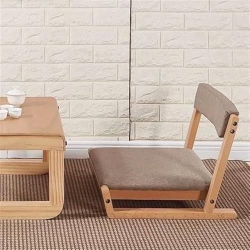 BTZHY Floor Chair Floor Chair Modern Wooden Chair Tatami Chair Japanese Floor Seat Cushion Multifunctional Seating for Guests Low Seat Lazy Sofa Floor Chair Indoor Furniture (Style 1)