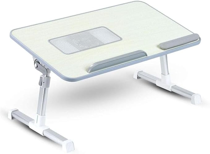 Adjustable Angle Laptop Table with Built-in USB Cooling Fan Foldable Legs for Home Office Working Gaming &amp Writing(Grey) Gray
