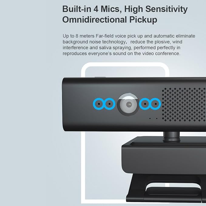 1080P USB Webcam Computer Camera with HiFi Speaker Microphone Computer Camera Video Conference Camera Parts for PC Laptop Black 500438359