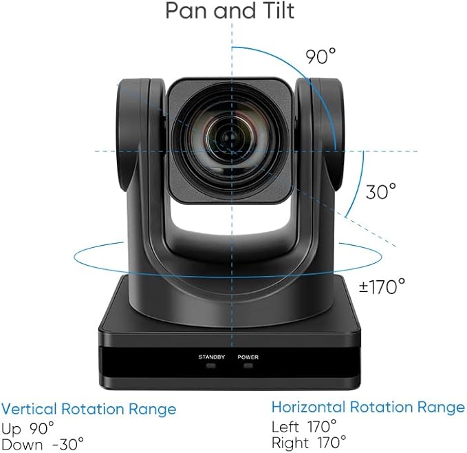 SMTAV NDI PTZ Camera 12x Optical Zoom and 16x Digital Zoomhigh-Speed PTZ HDMi USB3.0 Network OutputNDI Support Full HD Video Conference Cameras