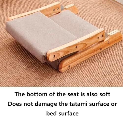 ELEFOCUS Folding Tatami Chair with Backrest Living Room Chair Floor Seat Portable Japanese Legless Chair Bay Window Backrest(O)