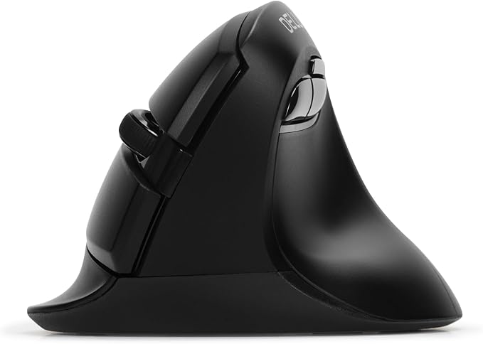 DELUX Wireless Ergonomic Mouse Vertical Mouse for Small Hand Silent Click Ergonomic Mouse Up to 4000 DPI 6 Buttons BT 5.0/2.4G Dual Mode for Carpal Tunnel for Laptop/PC (M618MINI DB-Black)