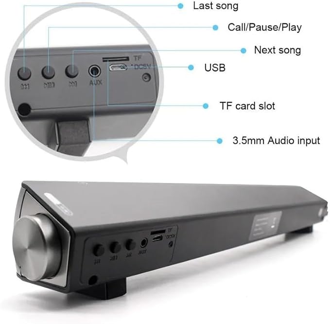 JSEIAJB Powerful Soundbar TV Sound Soundbar Dustproof Soundbar Speaker for Computer PC Tablet TV
