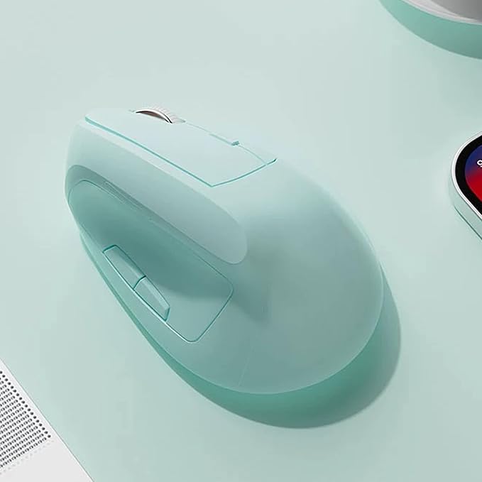 Ergonomic Vertical Mouse Wireless Rechargeable Ergo Mouse for Carpal Tunnel Relief 3200DPI Adjustable 6 Buttons for PC/Laptop/Mac/Windows (Aqua Green)