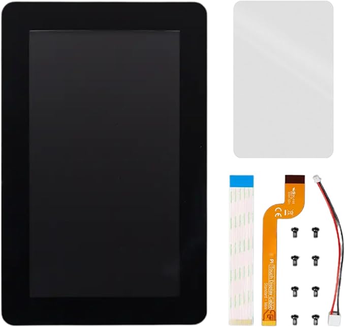 Pi Touch Display 2 Late 2024 Release - 7 HD Touchscreen 720x1280 5-Finger Capacitive Touch Anti-Glare Compatible with All Pi Models Except Zero and Pico Includes Free Screen Protector