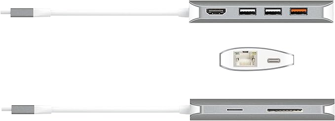 j5create USB-C 9-in-1 Multi Adapter Multi Adapter HDMI/Ethernet/USB 3.1 SD and MicroSD/PD 3.0 | 4K HDMI for MacBook | ChromeBook |USB-C Devices (JCD383)