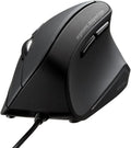SANWA Wired Ergonomic Mouse Silent Click Vertical Computer Mice 3 Programmable Buttons Optical Ergo Mouse Reduce Wrist Strain 1000/1600 DPI Compatible wtih Mac Windows Laptop PC