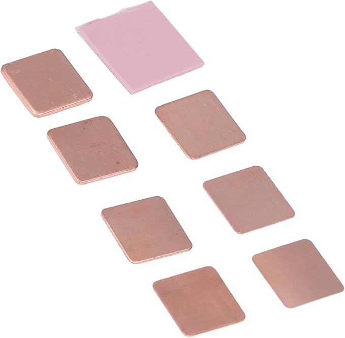 Copper Heatsink Sheets Silicone Pads Cooling Thermal Shim Set 70PCS Copper 10PCS Silicone Pads for Notebook Chipset Laptop GPU VGA VRAM RAM IC Chip Cooling