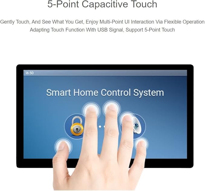 waveshare 1024 × 600 Resolution 7inch IPS Display Integrated Thin and Light Touch Screen for Raspberry PiJetson NanoWindows PCSupport Windows/Linux/Android System170° Wide Viewing Angle