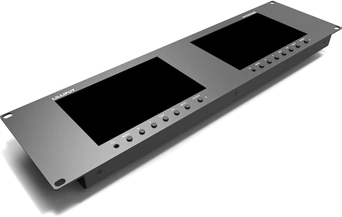 LILLIPUT Dual Rackmount Monito 7 RM-7029S 3-RU Rackmount Monitor with 3G-SDI /HDMI 2.0 Scope view support up to 1080p 60Hz SDI and 2160p 60Hz HDMI video