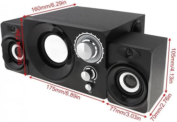 11W Subwoofer Portable Music Computer Speaker with 3.5mm Audio Plug for Desktop TV PC