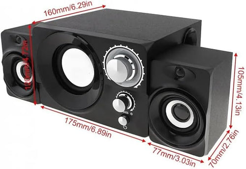 11W Subwoofer Portable Music Computer Speaker with 3.5mm Audio Plug for Desktop TV PC