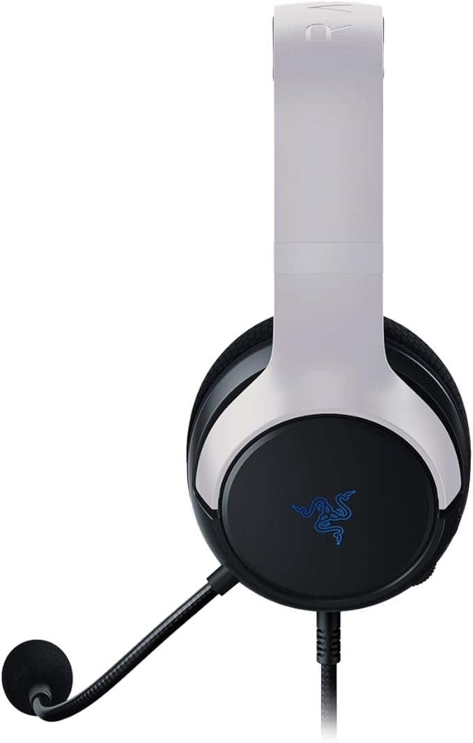 Razer Kaira X Wired Headset for PlayStation 5 (50 mm Driver Hyperclear Cardioid Microphone Volume Control Microphone Mute Button) Black/White
