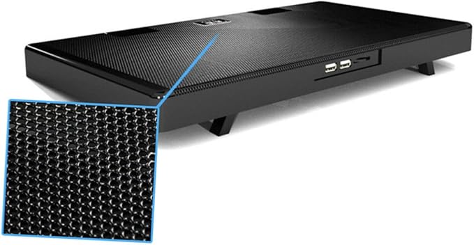 NOLITOY Laptop Cooling Pad with 5 Fans USB Cooling Base for Notebooks Multi-Angle Adjustable Black Cooler Stand Suitable for Gaming and Office Use