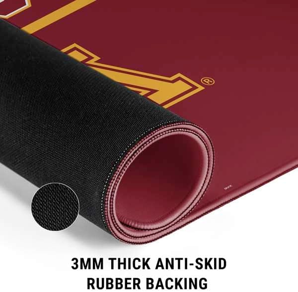 Skinit Medium Gaming Mouse Pad - Officially Licensed Golden Gophers Design with Stitched Edges Waterproof Non-Slip Rubber Base Desk Mat for Keyboard &amp Mouse 17.7 x 15.75 inches