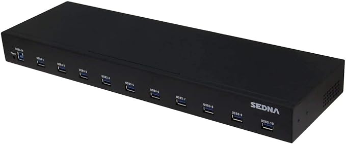 10 Port USB 3.1 Gen I Hub (5Gbps) - 19 Inch 1U Rack Mount