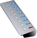 HOMSFOU 7-Port USB Hub Splitter 3.0 Independent Control USB Extender for Laptops and PCs Portable for Charging and Data Transfer