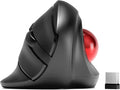 MicroPack Trackball Wireless Mouse Upgrade Right Hand Ergonomic Mouse with Wireless Vertical Rollerball Computer Mouse 3 Adjustable DPI Easy Thumb Control for PC Laptop Mac Windows - Black