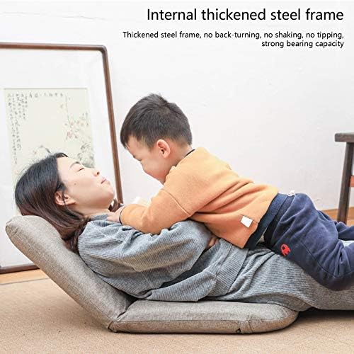 Floor Chair Floor Chair Meditation Chair Multi-Directional Adjustment Folding Floor Chair Removable and Washable Lazy Sofa for Bedroom Living Room (Color : Beige Size : Large)