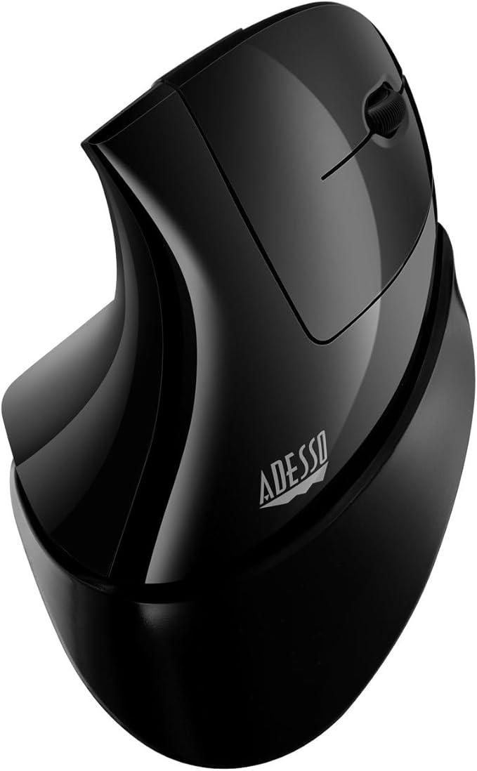 Adesso iMouse V30 Wireless Adjustable Vertical Ergonomic Mouse with Customizable Angles and DPI Switch - Reduces Wrist Strain 2.4GHz USB Receiver Made in Taiwan TAA-Compliant