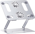 NUOBESTY Laptop Cooling Pad for Laptops Under Adjustable Aluminum Alloy Stand with Dual Cooling Fans for Enhanced Airflow and Ergonomic Support