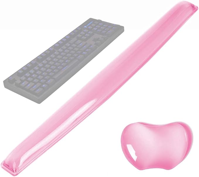 Silicone Gel Keyboard Wrist Rest Set Plus Keyboard &amp Mouse Wrist Support Pad Office Computer Laptop Mac - Durable Comfortable and Pain Relief