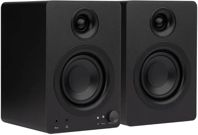 Monoprice DT-3BT 50-Watt Multimedia PC Desktop Powered Speakers with Bluetooth for Home Office Gaming or Entertainment Setup Black