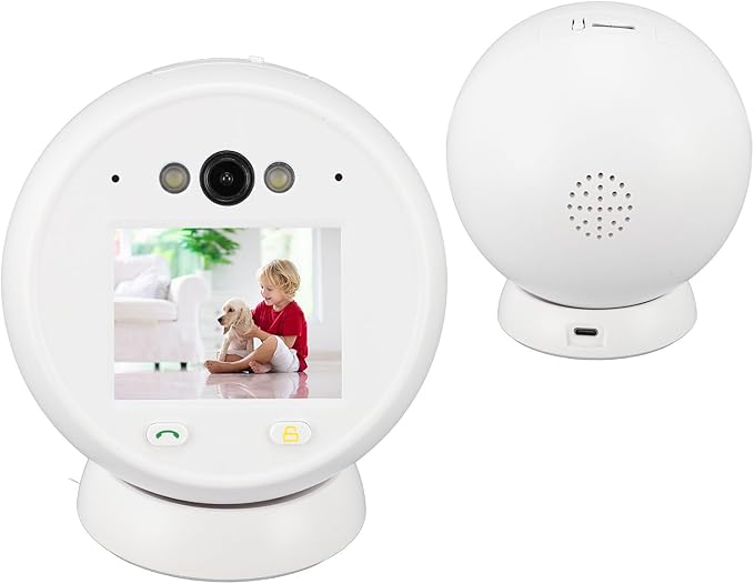 2 Way Video Security Camera Smart Video Call Camera with 2.8in Screen Technology Night Cloud Storage for Indoor Use Support 2 Way Voice Video White Infrared Double Light