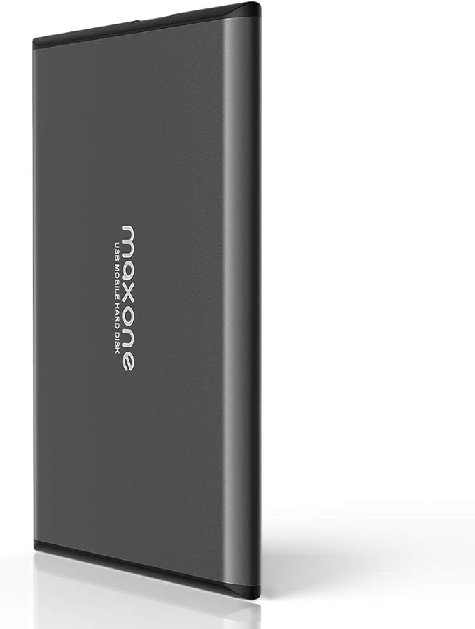 Maxone 500GB Ultra Slim Portable External Hard Drive HDD USB 3.0 Compatible with PC Laptop Charcoal Grey