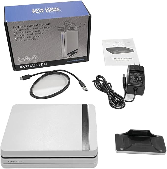 Avolusion PRO-X (White) 4TB USB 3.0 External Gaming Hard Drive for PS5 Game Console (Renewed)