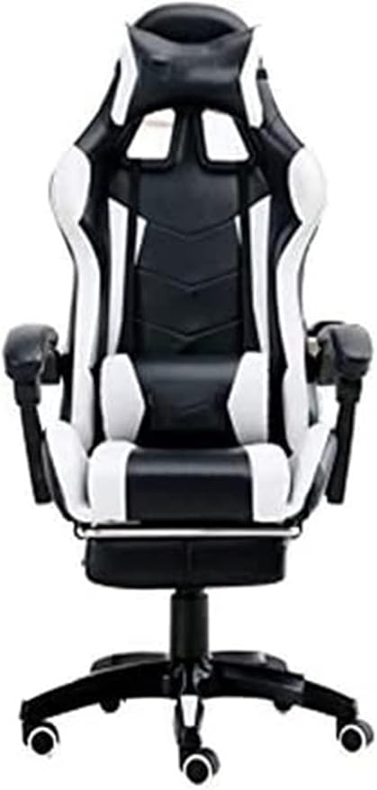 Office Chair E-Sports Chair Racing Game Chair Ergonomic Computer Chair Telescopic Footrest Seat PU Leather Headrest Lift Swivel Chair Chair (Color : A) Needed