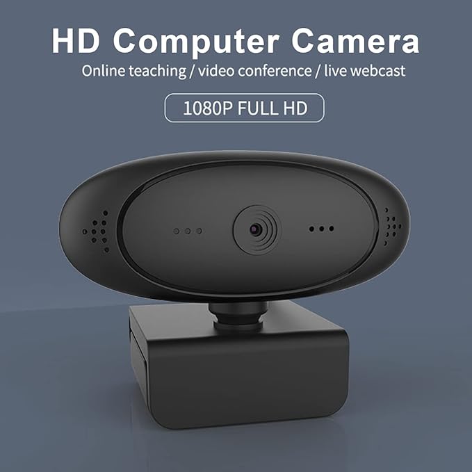1080P HD Computer Camera Video Conference Camera Webcam 2 Pixel Auto Focus 360° Rotation USB Plug &amp Play with Microphone for Video Meeting Online Teaching Training Live Webcasting