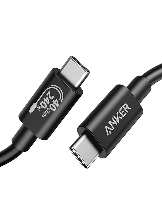Anker USB C Cable(3.3FT 240W) USB 4 Data Cable 40Gbps 8K HD Display Thunderbolt 4/3 Compatible for iPhone 17 MacBook Hub Docking and More