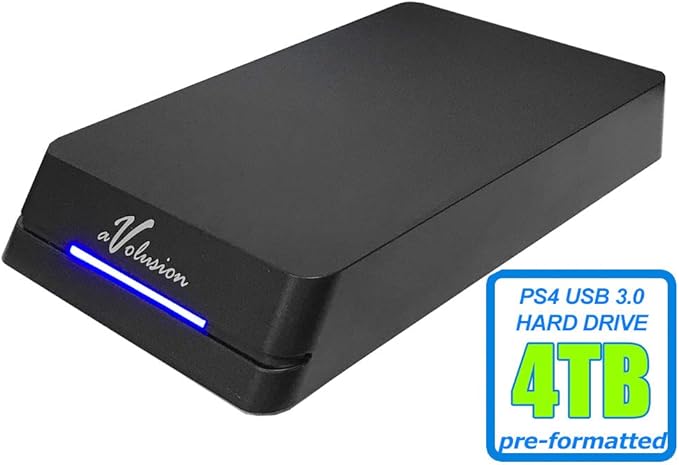 Avolusion HDDGear Pro 4TB (4000GB) 7200RPM 64MB Cache USB 3.0 External Gaming Hard Drive (Designed for PS4 Pro Slim Original) - 2 Year Warranty (Renewed)