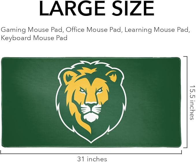 Southeastern Louisiana University Primary Logo Large Gaming Mouse Pad Desk Mat with Stitched Edges Non-Slip Base for Gamer Home and Office 31.5 x 15.7