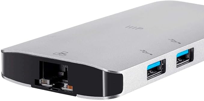 Monoprice USB-C to HDMI Adapter - Gigabit Ethernet 3-Port USB 3.0 Card Reader USB-C 100W Power Delivery - Consul Series