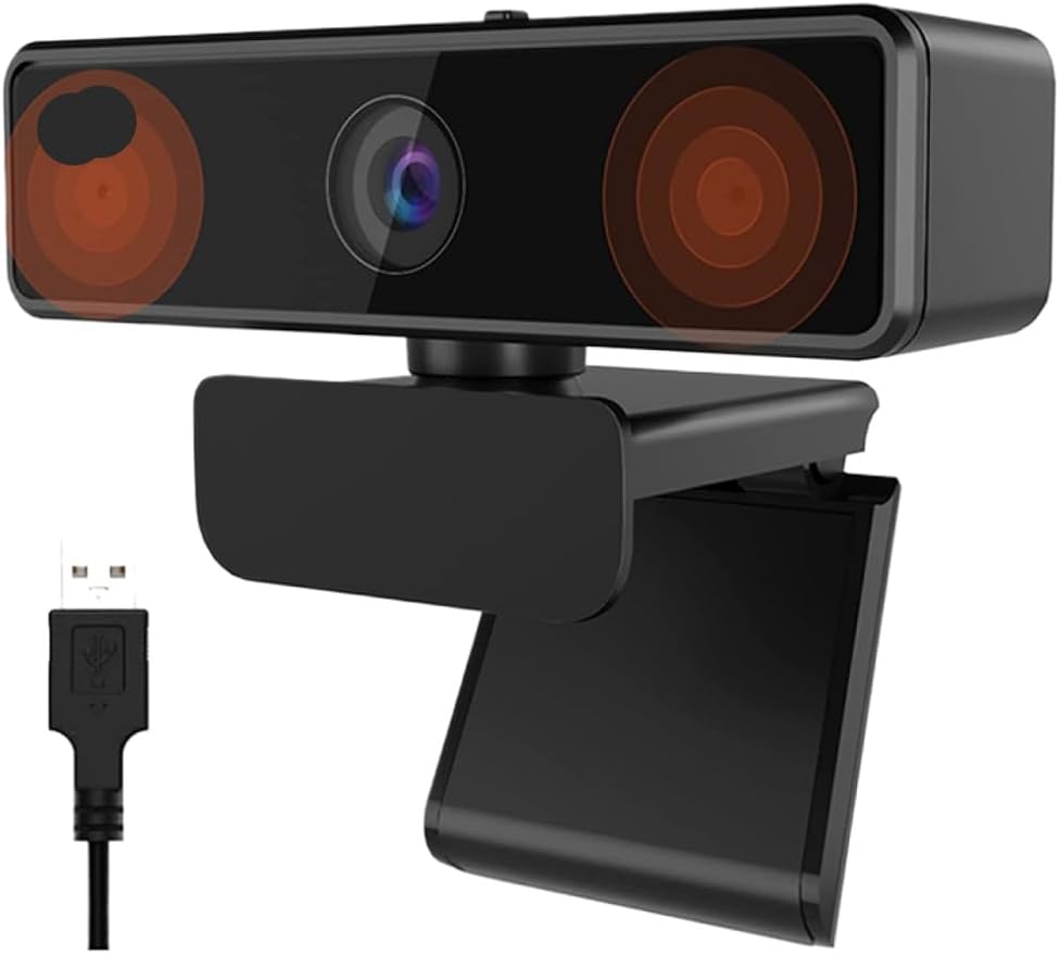 USB Webcam with Microphone 1080p 60fps Full HD 2K Plug and Play Computer Camera for PC Laptop Compatible with(2K Webcam)