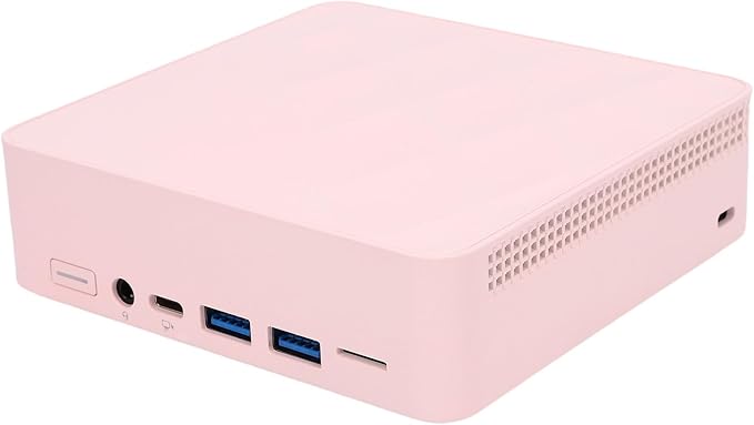 Jectse Small Computer Dual Band WiFi 4.2 USB Ports HD Multimedia Small PC for Home (8G and 256G Pink)