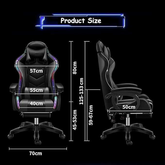 Ergonomic E-Sports Gaming Chair with Reclining High Back Adjustable Headrest Lumbar Support &amp 360° Swivel Office Chair