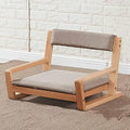 BTZHY Floor Chair Wooden Tatami Floor Chair with Backrest and Armrest Meditation Floor Chair Living Room Floor Chair Portable Japanese Legless Chair