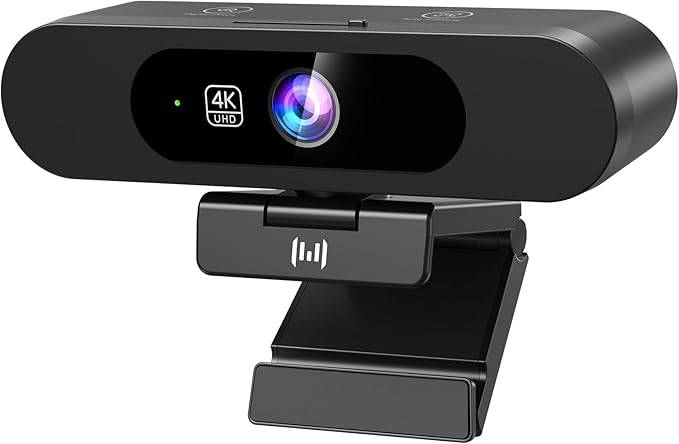 4K Webcam for PC 8MP USB Webcam with Dual Noise-reducing Microphones Picture-in-picture Auto Framing 5X Zoom 92° Wide FOV Auto Light Correction Perfect for Conference Video Callings Streaming